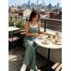 image:imageIWOLLENCE Womens Loose Checkered Overalls Wide Straight Leg Jumpers and Rompers Y2K Sleeveless Jumpsuits with PocketsCblue Green