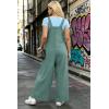 image:imageIWOLLENCE Womens Loose Checkered Overalls Wide Straight Leg Jumpers and Rompers Y2K Sleeveless Jumpsuits with PocketsCblue Green