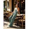 image:imageIWOLLENCE Womens Loose Checkered Overalls Wide Straight Leg Jumpers and Rompers Y2K Sleeveless Jumpsuits with PocketsCblue Green