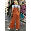 image:imageIWOLLENCE Womens Loose Checkered Overalls Wide Straight Leg Jumpers and Rompers Y2K Sleeveless Jumpsuits with PocketsCdark Orange