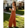 image:imageIWOLLENCE Womens Loose Checkered Overalls Wide Straight Leg Jumpers and Rompers Y2K Sleeveless Jumpsuits with PocketsCdark Orange