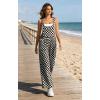 image:imageIWOLLENCE Womens Loose Checkered Overalls Wide Straight Leg Jumpers and Rompers Y2K Sleeveless Jumpsuits with PocketsCkblack Grey