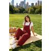 image:imageIWOLLENCE Womens Loose Checkered Overalls Wide Straight Leg Jumpers and Rompers Y2K Sleeveless Jumpsuits with PocketsCkblack Red
