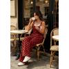 image:imageIWOLLENCE Womens Loose Checkered Overalls Wide Straight Leg Jumpers and Rompers Y2K Sleeveless Jumpsuits with PocketsCkblack Red