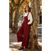 image:imageIWOLLENCE Womens Loose Checkered Overalls Wide Straight Leg Jumpers and Rompers Y2K Sleeveless Jumpsuits with PocketsCkblack Red
