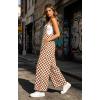 image:imageIWOLLENCE Womens Loose Checkered Overalls Wide Straight Leg Jumpers and Rompers Y2K Sleeveless Jumpsuits with PocketsCkbrown White