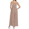image:imageIWOLLENCE Womens Loose Checkered Overalls Wide Straight Leg Jumpers and Rompers Y2K Sleeveless Jumpsuits with PocketsCkbrown White