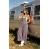 image:imageIWOLLENCE Womens Loose Checkered Overalls Wide Straight Leg Jumpers and Rompers Y2K Sleeveless Jumpsuits with PocketsCkdark Pink Green