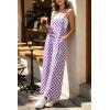 image:imageIWOLLENCE Womens Loose Checkered Overalls Wide Straight Leg Jumpers and Rompers Y2K Sleeveless Jumpsuits with PocketsCkpurple White