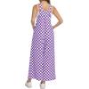 image:imageIWOLLENCE Womens Loose Checkered Overalls Wide Straight Leg Jumpers and Rompers Y2K Sleeveless Jumpsuits with PocketsCkpurple White