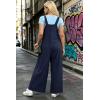 image:imageIWOLLENCE Womens Loose Checkered Overalls Wide Straight Leg Jumpers and Rompers Y2K Sleeveless Jumpsuits with PocketsCnavy Blue