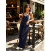 image:imageIWOLLENCE Womens Loose Checkered Overalls Wide Straight Leg Jumpers and Rompers Y2K Sleeveless Jumpsuits with PocketsCnavy Blue
