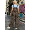 image:imageIWOLLENCE Womens Loose Checkered Overalls Wide Straight Leg Jumpers and Rompers Y2K Sleeveless Jumpsuits with PocketsFpapricot Brown Ld
