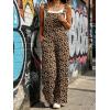 image:imageIWOLLENCE Womens Loose Checkered Overalls Wide Straight Leg Jumpers and Rompers Y2K Sleeveless Jumpsuits with PocketsFpapricot Brown Ld