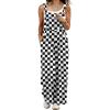 image:imageIWOLLENCE Womens Loose Checkered Overalls Wide Straight Leg Jumpers and Rompers Y2K Sleeveless Jumpsuits with PocketsCkbig Black White