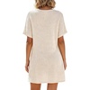 image:imageIWOLLENCE Swimsuit Coverup for Women Crochet V Neck Short Sleeve Beach Cover Up Dress with PocketsCream