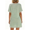 image:imageIWOLLENCE Swimsuit Coverup for Women Crochet V Neck Short Sleeve Beach Cover Up Dress with PocketsLight Green