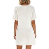 image:imageIWOLLENCE Swimsuit Coverup for Women Crochet V Neck Short Sleeve Beach Cover Up Dress with PocketsWhite