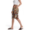 image:imageIWOLLENCE Womens Casual Summer Bermuda Shorts Side Split Button Deco Knee Length Long Shorts with PocketsFpcolorful Flower