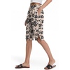 image:imageIWOLLENCE Womens Casual Summer Bermuda Shorts Side Split Button Deco Knee Length Long Shorts with PocketsFpkhaki Black Flower