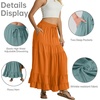 image:imageIWOLLENCE Womens Flowy Boho Elastic High Waist Maxi Skirt Floral ALine Tiered Long Skirts for Women with Pockets06 Bright Orange