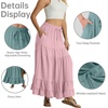image:imageIWOLLENCE Womens Flowy Boho Elastic High Waist Maxi Skirt Floral ALine Tiered Long Skirts for Women with Pockets07 Pink