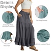 image:imageIWOLLENCE Womens Flowy Boho Elastic High Waist Maxi Skirt Floral ALine Tiered Long Skirts for Women with Pockets08 Smoky Gray