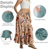 image:imageIWOLLENCE Womens Flowy Boho Elastic High Waist Maxi Skirt Floral ALine Tiered Long Skirts for Women with Pockets59 Ac Orange Blue Bird