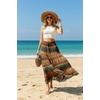 image:imageIWOLLENCE Womens Flowy Boho Elastic High Waist Maxi Skirt Floral ALine Tiered Long Skirts for Women with Pockets60 Classical Stripe