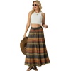 image:imageIWOLLENCE Womens Flowy Boho Elastic High Waist Maxi Skirt Floral ALine Tiered Long Skirts for Women with Pockets60 Classical Stripe