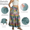 image:imageIWOLLENCE Womens Flowy Boho Elastic High Waist Maxi Skirt Floral ALine Tiered Long Skirts for Women with Pockets61 Colorful Patchwork