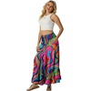 image:imageIWOLLENCE Womens Flowy Boho Elastic High Waist Maxi Skirt Floral ALine Tiered Long Skirts for Women with Pockets62 Multi Purple Wave