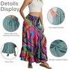image:imageIWOLLENCE Womens Flowy Boho Elastic High Waist Maxi Skirt Floral ALine Tiered Long Skirts for Women with Pockets62 Multi Purple Wave