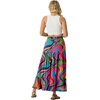 image:imageIWOLLENCE Womens Flowy Boho Elastic High Waist Maxi Skirt Floral ALine Tiered Long Skirts for Women with Pockets62 Multi Purple Wave