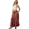 image:imageIWOLLENCE Womens Flowy Boho Elastic High Waist Maxi Skirt Floral ALine Tiered Long Skirts for Women with Pockets65 White Plum Blossom
