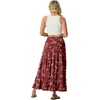image:imageIWOLLENCE Womens Flowy Boho Elastic High Waist Maxi Skirt Floral ALine Tiered Long Skirts for Women with Pockets65 White Plum Blossom