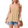 image:imageIWOLLENCE Womens Tube Tops Flowy Pleated Strapless Top Long Sleeveless Bandeau Tanks Cute Beach Coverups SummerC Khaki