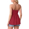 image:imageIWOLLENCE Womens Tube Tops Flowy Pleated Strapless Top Long Sleeveless Bandeau Tanks Cute Beach Coverups SummerC Red