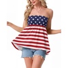 image:imageIWOLLENCE Womens Tube Tops Flowy Pleated Strapless Top Long Sleeveless Bandeau Tanks Cute Beach Coverups SummerFlag1 Blue Red