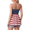 image:imageIWOLLENCE Womens Tube Tops Flowy Pleated Strapless Top Long Sleeveless Bandeau Tanks Cute Beach Coverups SummerFlag1 Blue Red