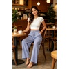image:imageIWOLLENCE Womens Wide Leg Striped Pants High Waist Straight Lounge Gingham Work Pant Casual Loose Trousers with PocketsStblue White