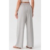 image:imageIWOLLENCE Womens Wide Leg Striped Pants High Waist Straight Lounge Gingham Work Pant Casual Loose Trousers with PocketsStdark Grey White