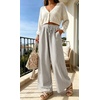 image:imageIWOLLENCE Womens Wide Leg Striped Pants High Waist Straight Lounge Gingham Work Pant Casual Loose Trousers with PocketsStdark Grey White