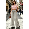 image:imageIWOLLENCE Womens Wide Leg Striped Pants High Waist Straight Lounge Gingham Work Pant Casual Loose Trousers with PocketsStdark Grey White