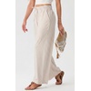 image:imageIWOLLENCE Womens Wide Leg Striped Pants High Waist Straight Lounge Gingham Work Pant Casual Loose Trousers with PocketsStkhaki White