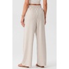 image:imageIWOLLENCE Womens Wide Leg Striped Pants High Waist Straight Lounge Gingham Work Pant Casual Loose Trousers with PocketsStkhaki White