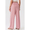 image:imageIWOLLENCE Womens Wide Leg Striped Pants High Waist Straight Lounge Gingham Work Pant Casual Loose Trousers with PocketsStred White
