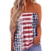 image:imageIWOLLENCE Womens Tube Tops Flowy Pleated Strapless Top Long Sleeveless Bandeau Tanks Cute Beach Coverups SummerFlag3 Blue Red