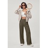 image:imageIWOLLENCE Women Wide Leg Pants Waffle Stretchy Work Dress Pants Business Casual Outfits Slacks TrousersArmy Green