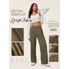 image:imageIWOLLENCE Women Wide Leg Pants Waffle Stretchy Work Dress Pants Business Casual Outfits Slacks TrousersArmy Green